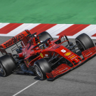 Sebastian Vettel ahir durant els tests de Fórmula 1 a Montmeló.