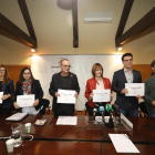 Anna Campos, Jordina Freixanet, Miquel Pueyo, Montse Pifarré, Toni Postius y Sergi Talamonte presentaron ayer los presupuestos.