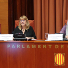 La consellera, Natàlia Garriga, en su comparecencia en el Parlament.
