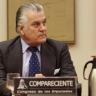 L'extresorer del PP Luis Bárcenas al Congrés durant la seua compareixença en la comissió d'investigació del suposat finançament il·legal del PP.