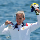 Teresa Portela, amb la medalla de plata que va conquerir en els seus sisens Jocs Olímpics.