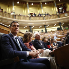 El candidato a la presidencia del Gobierno, Pedro Sánchez, ayer en el Congreso de los Diputados.