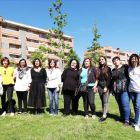 Candidates d’ERC a la plaça Maria Aurèlia Capmany.