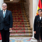 La ministra de Asuntos Exteriores, Arancha González Laya, y su homólogo de México, Marcelo Ebrard.
