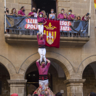 Actuación ayer de los Castellers de Lleida en Agramunt. 