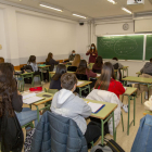 Imatge d’una classe de Batxillerat en un institut de Lleida.