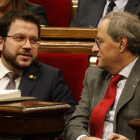 El president del Govern, Quim Torra, amb el vicepresident, Pere Aragonès.