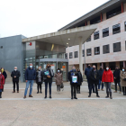 De izquierda a derecha, JxCat, ERC, Cs, PDeCAT y PSC presentando ayer sus candidaturas para el 14-F ante la junta electoral provincial de Lleida.