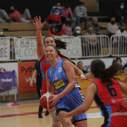 Paula Strautmane durante el partido del sábado en Bembibre.