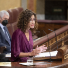 La ministra de Hacienda, María Jesús Montero, ayer en el Congreso.