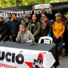 Los nueve acusados, antes de la última jornada del juicio.