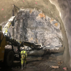 Imatge dels treballs de perforació del túnel de Tres Ponts.
