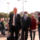 El expresidente Carles Puigdemont a su llegada al Tribunal de Apelación de Sassari.