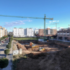 Imatge d’arxiu d’una zona en construcció al barri de Pardinyes a Lleida.