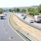 El tram de l’autovia que s’ha renovat (calçada esquerra), ja reobert ahir al migdia.