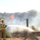 El fuego se originó en una columna de pelet. 