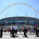 Imagen de archivo de los alrededores del estadio de Wembley con motivo de un partido de la Eurocopa.