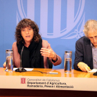 Teresa Jordà i Oriol Anson van presentar l’informe ahir a Barcelona.