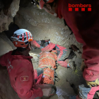 Rescatado tras quedar atrapado en una cueva en la Cerdanya