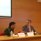 Conferencia del economista Oriol Amat, ayer, en la Cámara de Comercio de Lleida.