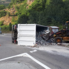 Accidente del pasado martes en la N-230 en Vielha.