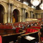 Una vista de la sessió d’ahir del Parlament.