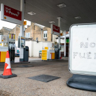 Gasolinera británica afectada por la grave crisis de abastecimiento.