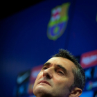 Ernesto Valverde durante la rueda de prensa previa al partido de Liga contra el Valladolid.