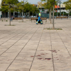 Restos de sangre en la plaza en la que sucedieron los hechos.