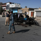 Fuerzas de seguridad de Afganistán en el escenario de un ataque.