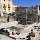 Las obras de los lavaderos de Cervera que ya han comenzado y durarán mes y medio. 