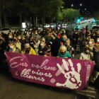 Imagen de archivo de una protesta en Lleida contra la violencia sexual.