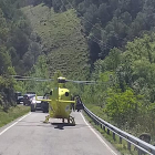 L’helicòpter del Sistema d’Emergències Mèdiques (SEM) que va traslladar la víctima a l’hospital lleidatà.