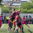 Una acción del partido de ayer entre el Tàrrega y el Solsona.