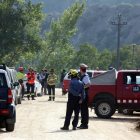 Els equips de rescat que van trobar el cos a Vilaverd.