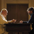Évole y el papa Francisco, en su entrevista en el Vaticano.