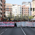 La manifestación de estudiantes de este jueves en Lleida.