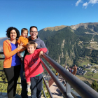 La família Jounou Sabaté, al Mirador Roc del Quer, a Canillo (Andorra).