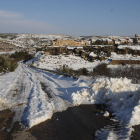 Imagen de una carretera cubierta de nieve en Aspa. 