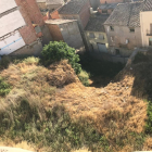 Vista del solar de Casa Dueso, en el centro histórico de Fraga.