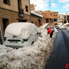Nieve acumulada ayer en Horta de Sant Joan. 