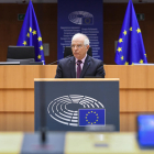 L’Alt Representant de la UE, Josep Borrell, ahir durant la seua intervenció a l’Eurocambra.