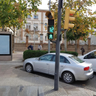 Uno de los semáforos con contador numérico en Lleida. 