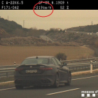 Imatge del radar del conductor sancionat quan circulava a 219 km/h per l’A-22 a Lleida.