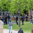 Trifulca entre aficionados y jugadores ayer en Soria.