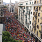 Vista de la manifestació de la Diada a Barcelona