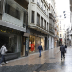 Imatge de l’Eix Comercial de la ciutat de Lleida el passat 31 de gener.