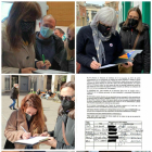 Collage d’imatges dels signants i el document.