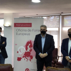 Plan medio del presidente de la Cámara de Comercio de Lérida, Jaume Saltó, con el secretario general