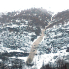 Alud de nieve registrado ayer en Casarilh, en el municipio de Vielha-MIjaran.